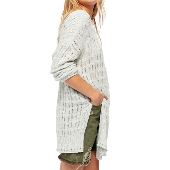Free People Pretty In Pointelle Tunic Sweater - Picture 3 of 13